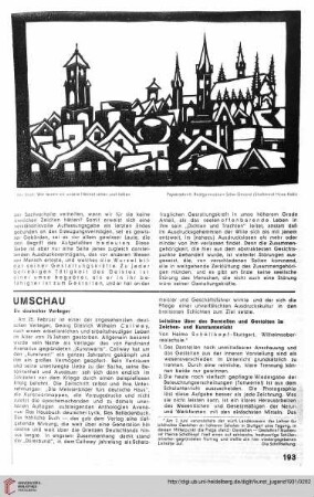 Umschau / Sprechsaal / Buchbesprechungen