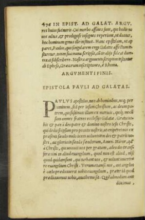 Epistola Pauli Ad Galatas.