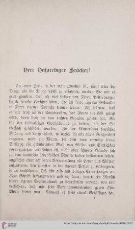 Herr Hofprediger Stöcker!
