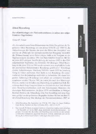 Alfred Rosenberg. Der "Chefideologe" des Nationalsozialismus in seinen neu aufgefundenen Tagebüchern.