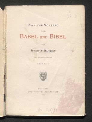 Zweiter Vortrag über Babel und Bibel