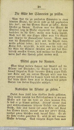 Die Güte der Sämereien zu prüfen