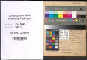 Entnazifizierung Wilhelm Baums , geb. 28.01.1906 (Kaufmann)