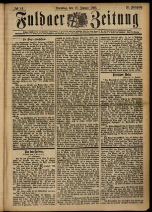 Ausgabe vom Dienstag, den 17. Januar 1893.
