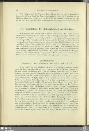 III. Ermittelung der Gleichmässigkeit der Gespinste