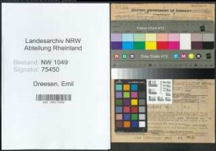 Entnazifizierung Emil Dreesen , geb. 07.05.1902 (Studienassessor)
