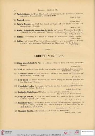 Arbeiten in Glas (Nr. 363-378)