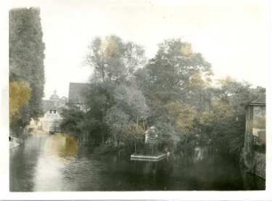 Erfurt. Blick über die Gera, links "Schildchens Mühle"