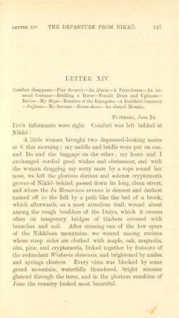 Letter XIV. Comfort disappears ...