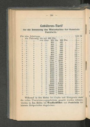 Gebühren-Tarif