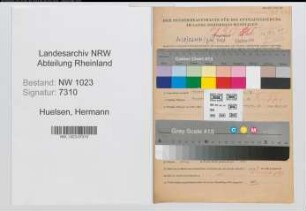 Entnazifizierung Hermann Huelsen , geb. 08.08.1898 (Beamter)