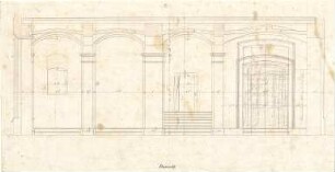 Gärtner, Friedrich von; München, Ludwigstr. 23; Damenstiftsgebäude (Bayer. Verwaltungsgerichtshof) - Längenprofil