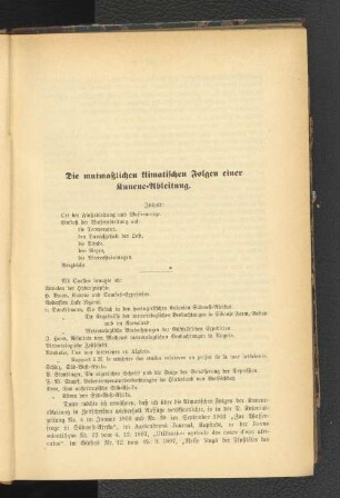 Die mutmaßlichen klimatischen Folgen einer Kunene-Ableitung.