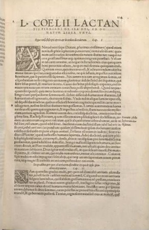 L. Coelii Lactantii Firmiani De Ira-Dei, Ad Donatvm LIber Vnvs.