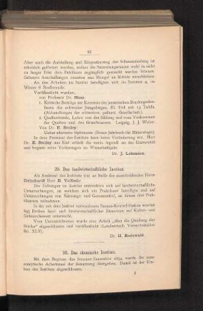 30. Das chemische Institut.