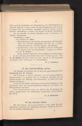 30. Das chemische Institut.