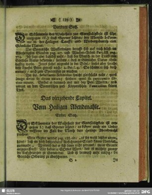 Das vierzehende Capitel. Vom Heiligen Abendmahle