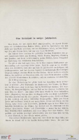 Eine Reichsstadt im vorigen Jahrhundert