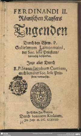 Ferdinandi II. Römischen Kaysers Tugenden