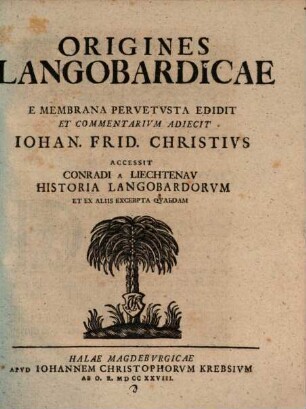 Origines Langobardicae E membrana Pervetusta