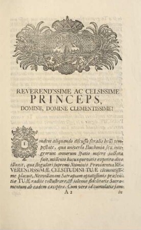 Reverendissime ac celsissime princeps, Domine, Domine clementissime!