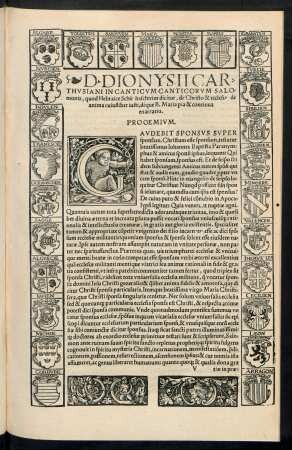 D. Dionysii Carthusiani In Canticum Canticorum Salomonis ... enarratio.
