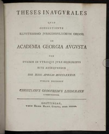 Theses Inaugurales