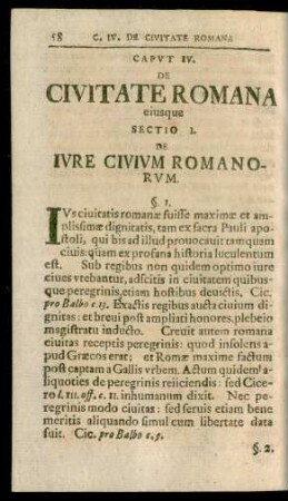 Caput IV. De Civitate Romana