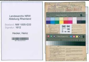 Entnazifizierung Heinz Hecker , geb. 26.11.1919 (Student)