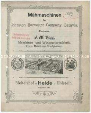 Mähmaschinen der Johnston Harvester Company in USA