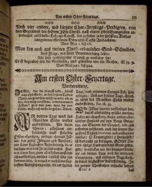 Am ersten Oster-Feyertage – Am dritten Oster-Feyertage