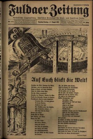 Erste Ausgabe vom Samstag, den 01. August 1936.