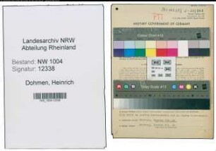 Entnazifizierung Heinrich Dohmen , geb. 28.01.1908 (Postschaffner)