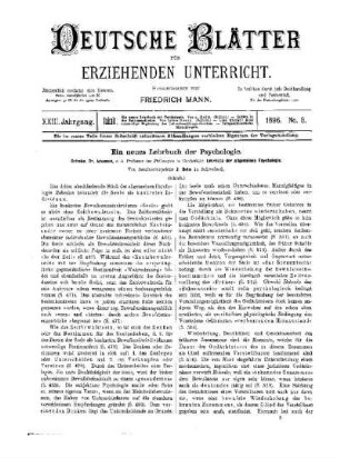 Ein neues Lehrbuch der Psychologie : (Schluss)
