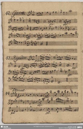 42. Anonymus, Gavottes, A-Dur