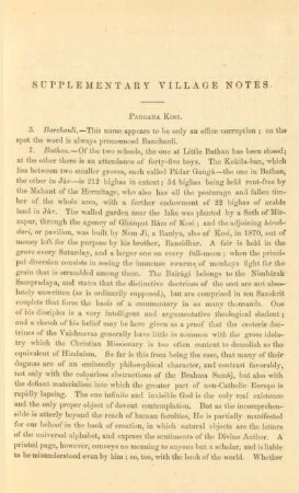 Supplementary village notes