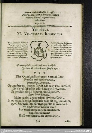 Ymislaus. XI. Vratislav. Episcopus