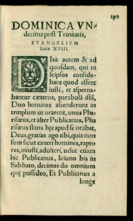 Dominica Undecima post Trinitatis ...