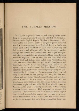 The Burman mission