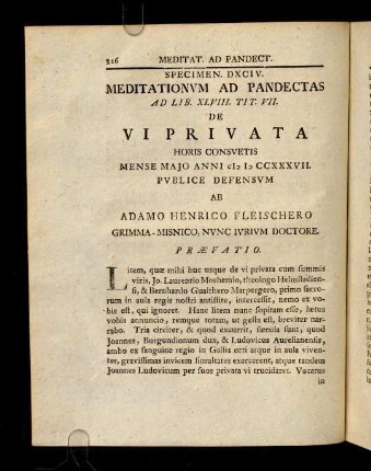 326-338, Spec. 594. De Vi privata