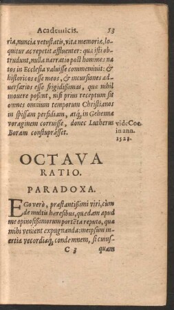 Octava Ratio. Paradoxa.