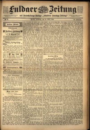 Erste Ausgabe vom Samstag, den 19. März 1898.
