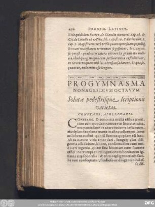 Progymnasma Nonagesimum Octavum. Solutae pedestriqúe scriptionis varietas. Constans, Apollinaris.