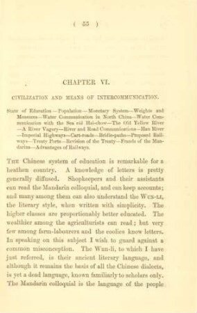 Chapter VI. Civilization and means of intercommunication