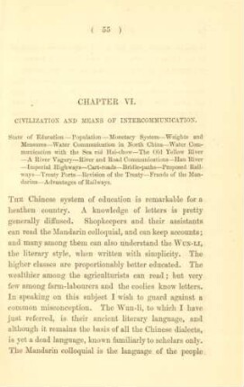 Chapter VI. Civilization and means of intercommunication