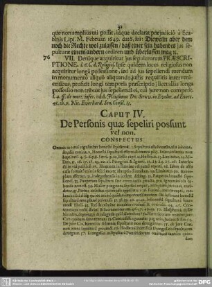 Caput IV. De Personis quae sepeliri possunt