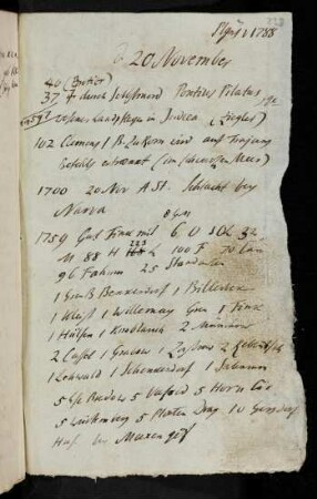 238r-248v, 20. November (1788): 40 (Brotier?)... - 1786 gest. Bastiani