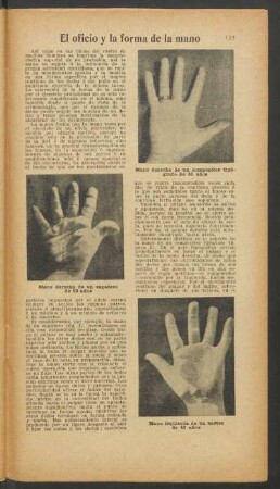 El oficio y la forma de la mano