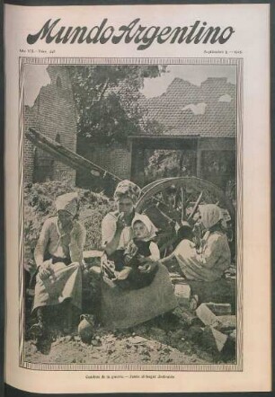 Cuadros de la guerra. - Junto al hogar destruído [Fotografía]