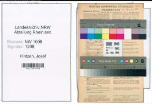 Entnazifizierung Josef Hintzen , geb. 13.08.1899 (Landwirt)